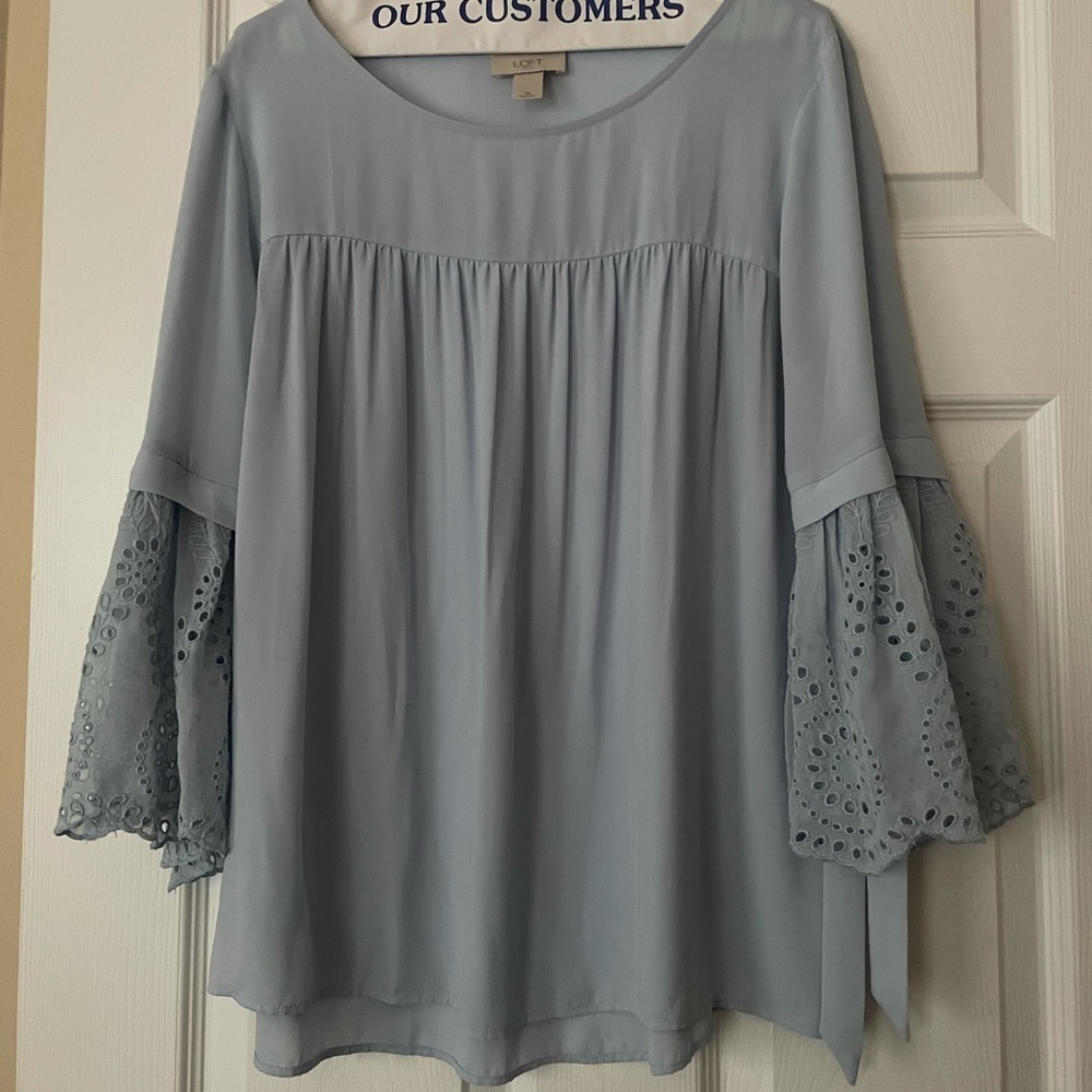 Loft Blue Lace Blouse